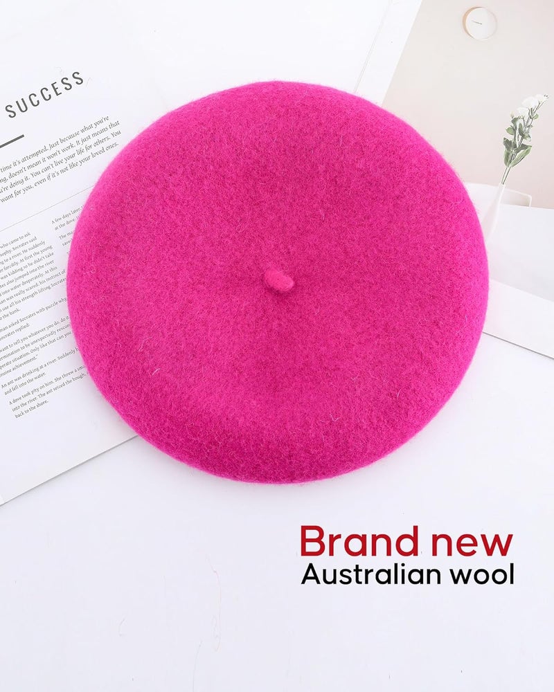 CKYPTFK Beret Hats for Women Holiday Wool French Style-Black/Red Church Hat-Clueless Outfit & Men's Beret - Image 3